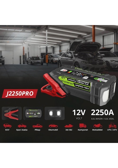 Lokithor J2250pro 12v 2250amp Lifepo4 Akıllı Akü Takviye + Powerbank + Led Lamba