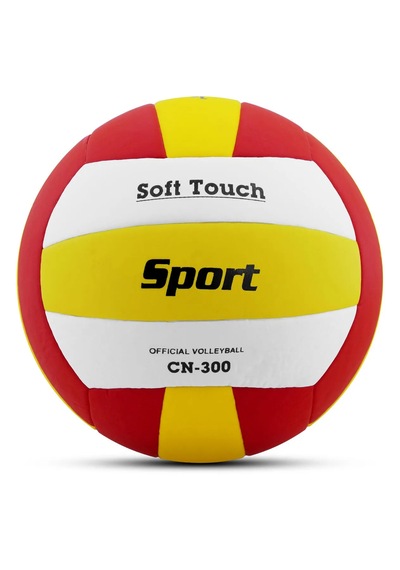 Voleybol Topu Soft Touch Yapıştırma Yumuşak Yüzey 18 Panel 5 Numa Beyaz - Kırmızı