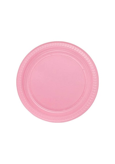 Tabak Plastik Tabak 25 Adet Pembe Renk