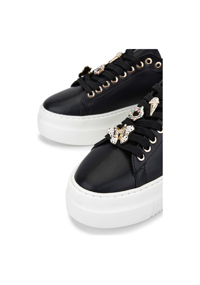 Tamer Tanca Kadın Suni Deri Siyah Analin Sneakers & Spor Ayakkabı 1009 2210 Bn Ayk Sk25-26 Sıyah Anl Siyah