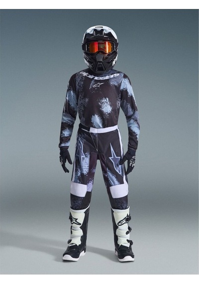 Alpinestars Youth Fluid Lahnd Genç Kros Motosiklet Pantolonu Siyah Beyaz Gri