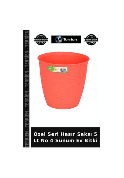 Özel Seri Hasır Saksı 5 Lt No 4 Sunum Ev Bitki
