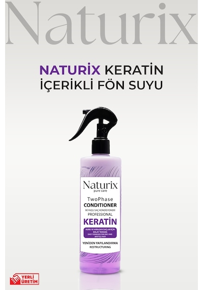 Ilgaz Naturix İki Fazlı Keratin Saç Bakım Fön Suyu 400 ML