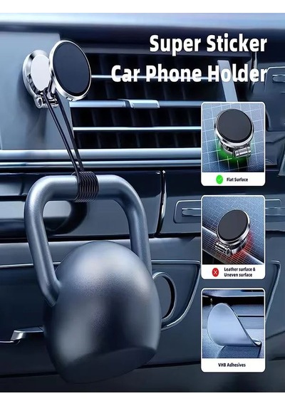T-93 360 Dönebilen Zink Metal Çinko Alaşımlı Manyetik Araç İçi C