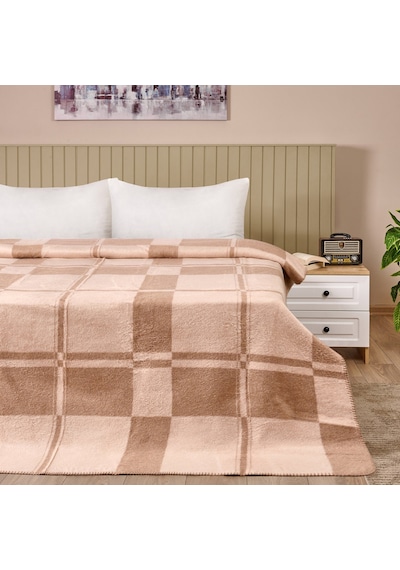Soft Daliya Tek Kişilik Battaniye - Bej - 150x200 Cm Renkli