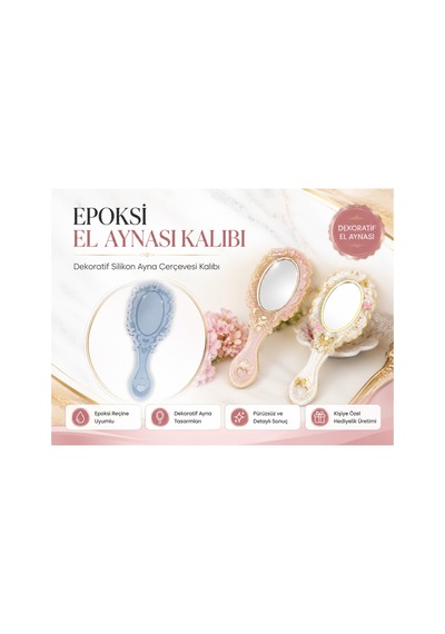 Dekoratif Silikon Ayna Çerçevesi Epoksi Kalıbı