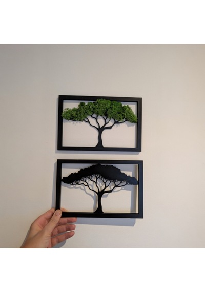 3d Yazıcı Baskı Ağaç Siluet Duvar Dekoru Pla Malzeme 21x14 Cm 21 X 12
