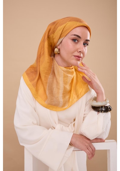 Silk Home Olinda İpek Eşarp 47005-05 Turuncu, Sarı, Bej, Kiremit, Taba