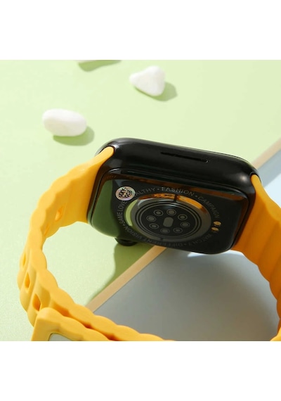 Apple Uyumlu  Watch 10 46mm Redclick Krd-73 Şeritli Ultra Hafif Silikon Kordon