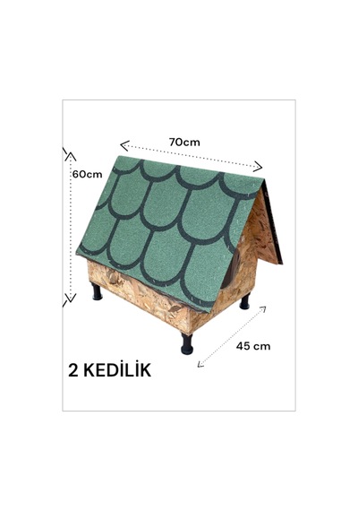 Kedi Evi Kediyi Kedi Barınağı Bungalov Isı Ve Su Yalıtımlı 2 Kedilik
