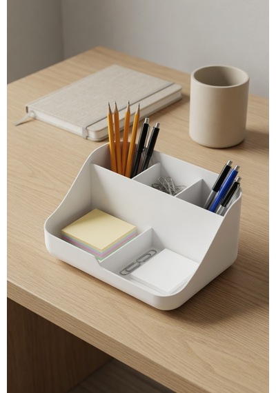 Minimal Masaüstü Organizer Kalemlik Notluk Standı Çok Bölmeli Ofis Düzenleyici 11x8