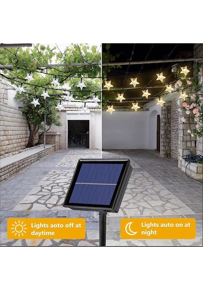 Mighty 12 M 100 Led Yıldız Yılbaşı Güneş Enerjili Bahçe Aydınlatma Solar Bahçe Süsü