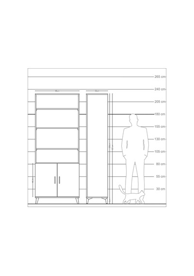 Arges Dolap 5 Raflı 2 Kapaklı 88x30x221 Aytaşı-aytaşı Aytaşı