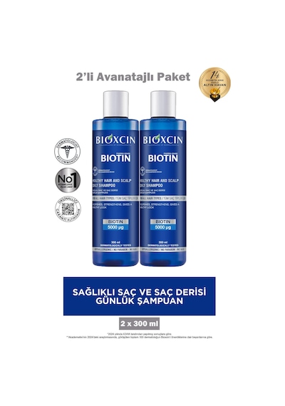Bioxcin Şampuan Günlük Biotin 300 Ml 2 Adet