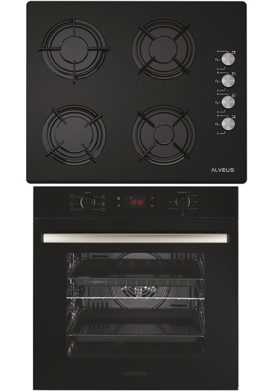 Alveus Kristal ALV MFA 627 - ALV GLS 640 Siyah Ankastre Set