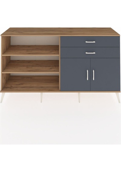 Hyperion Konsol 3 Raflı 2 Çekmeceli 2 Kapaklı 176x44x99 Çam-antra Çam-antrasit