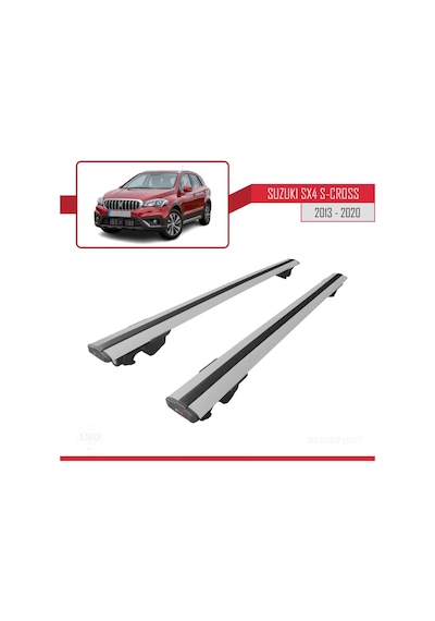 Suzuki Sx4 S-cross 2013-2020 Arası İle Uyumlu Hook Model Anahtar Kilitli Ara Atkı Tavan Barı Gri