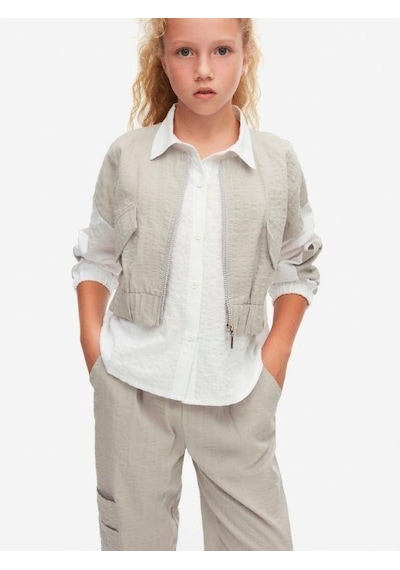 Nk Kids Kız Çocuk Bel Bel Paça Lastikli Pantolon-15564 Gri