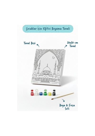 Cami Temalı Şövalesiz Boya Seti 20x20