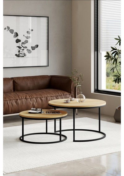Faymend Prime 2'li Orta Sehpa 'siyah Rivoli' 70x58 Siyah-rivoli