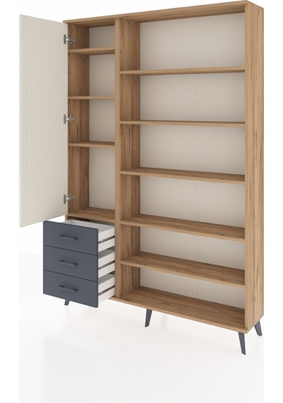 Arges Dolap 9 Raflı 3 Çekmeceli 3 Kapaklı 132x30x195 Çam-aytaşı/antrasit Aytası/antrasıt Arges Dolap 9 Raflı 3 Çekmeceli 3 Kapaklı 132x30x195 Çam-aytaşı/antrasit Aytası/antrasıt