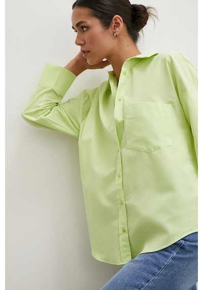 Never More Regular Fit Poplin Gömlek Yeşil