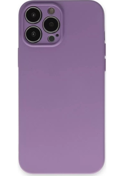 Newface Apple İphone 13 Pro Kılıf Nano İçi Kadife Silikon - Koyu Lila