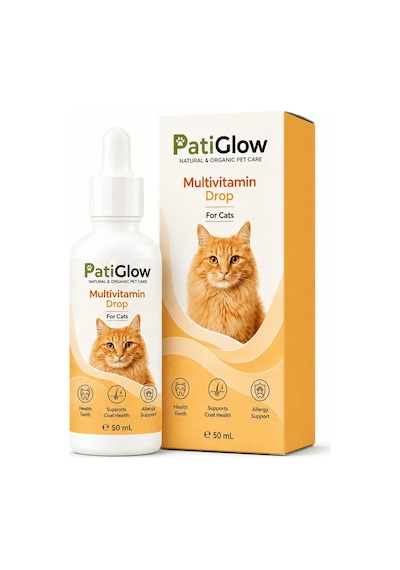 Patiglow Kedi Multivitamin Damla Vitamin Mineral Omega 50 Ml
