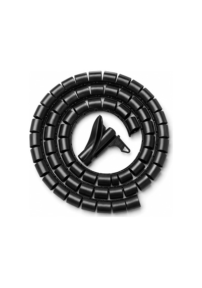 1,5 Metre 25 Mm Kablo Koruyucu Spiral Siyah, Kablo Düzenleyici Organizer, Kablo Toplayıcı Sarma Spirali, Esnek Kablo Kanalı Ve Kablo Gizleyici Koruma Kılıfı