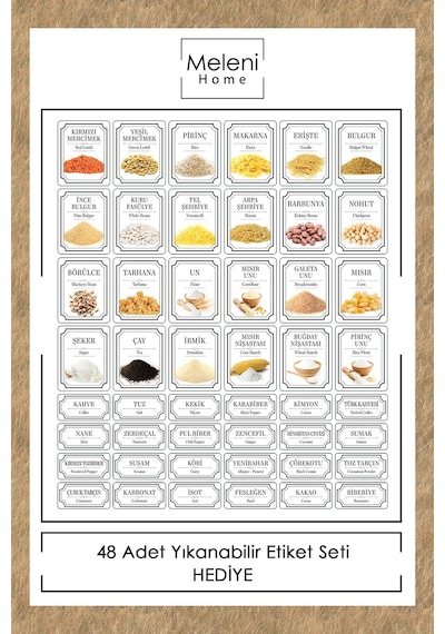 Meleni Home 18'li Set Kapaklı Kare Erzak Saklama Kabı Antrasit 6x 0,50 Lt-1,10 Lt -1,70 Lt Etiketli Baharatlık