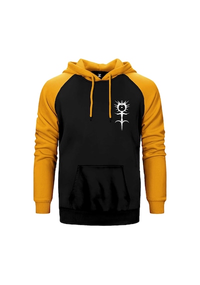 Ghostemane Logo Sarı Renk Reglan Kol Kapşonlu Sweatshirt Sarı