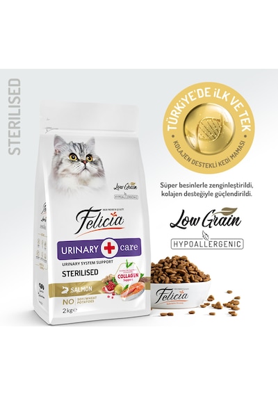 Kolajen Destekli Hipoalerjenik Somonlu Kısırlaştırılmış Yetişkin Kedi Maması 2kg