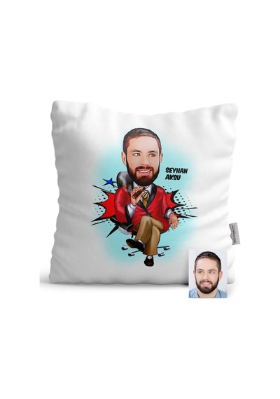 Kişiye Özel Patron Karikatür Saten Yastık - 2