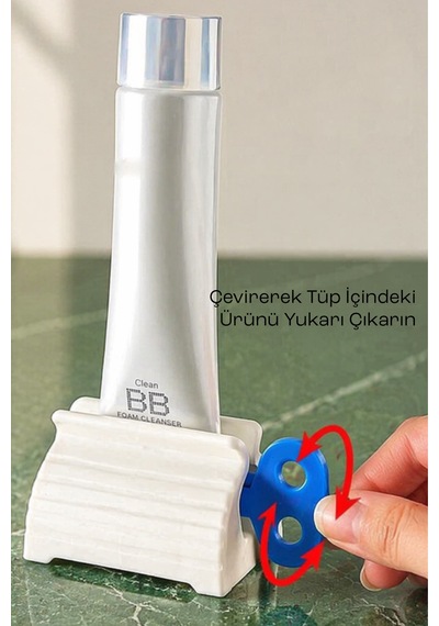 1 Adet Diş Macunu Sıkacağı Çevirmeli Aparat Tüp Sıkma Aleti Tasarruf Sağlayan Organizer Diğer
