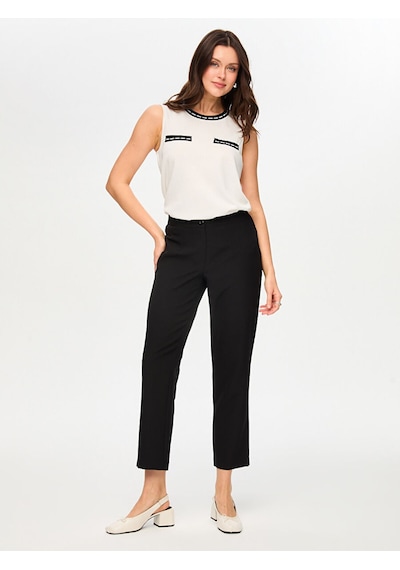Faik Sönmez Staright Fit Şık Krep Pantolon S26pnt015 Us26pnt01510 Siyah