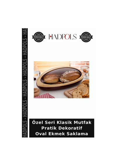 Özel Seri Klasik Mutfak Pratik Dekoratif Oval Ekmek Saklama Şeffaf