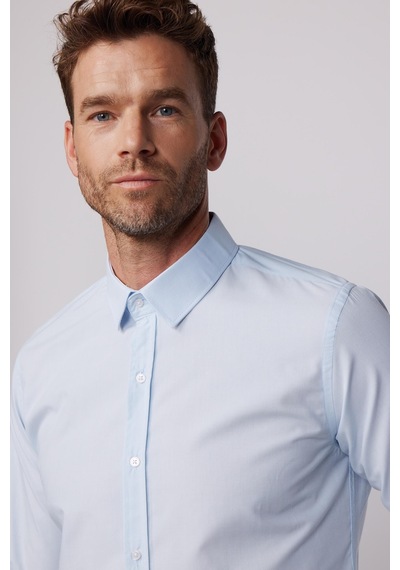 Tudors Slim Fit Pamuklu Kolay Ütü Mavi Erkek Gömlek-28031-mavi Mavi