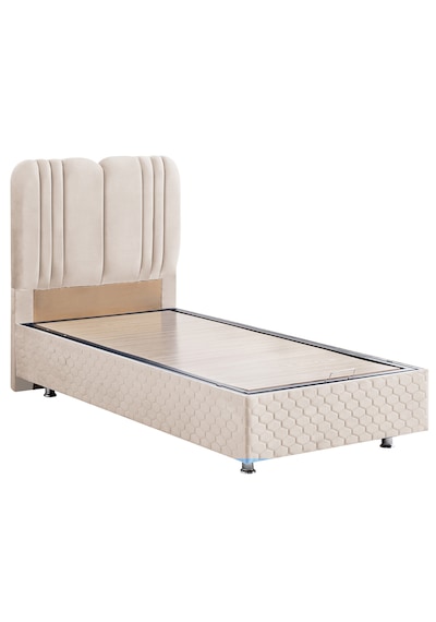 Paul Ikili Set, Tek Kişilik Baza Başlık Seti - Krem 90 x 200