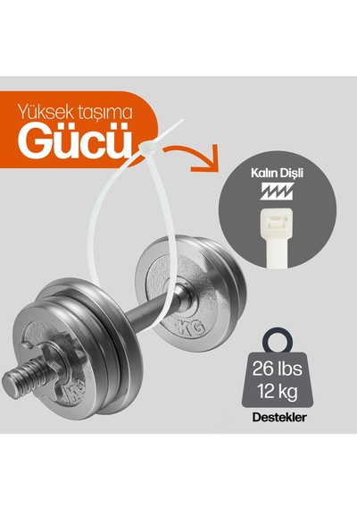 Chedı Kablo Bağları, 10 Cm 1000'li Paket Çok Amaçlı Kullanım, Premium Kalite Beyaz Kablo Klipsi