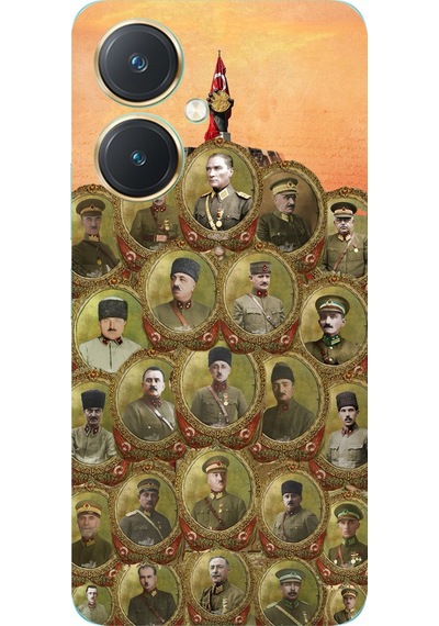 Vivo Y27 Uyumlu Atatürk Ve Kurtuluş Savaşı Komutanları Baskılı Silikon Kılıf Renkli