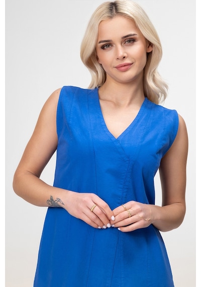 Bold & Young Bold And Young Kadın Yırtmaçlı V Yakalı Kolsuz Pamuklu Elbise Saks Mavi Bold & Young Bold And Young Kadın Yırtmaçlı V Yakalı Kolsuz Pamuklu Elbise Saks Mavi