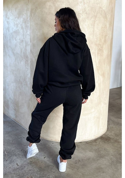 So Fetch Series 2 Eşofman Takımı Sweatshirt Jogger - Siyah Baskılı Oversize Şardonlu Kapüşonlu Siyah So Fetch Series 2 Eşofman Takımı Sweatshirt Jogger - Siyah Baskılı Oversize Şardonlu Kapüşonlu Siyah