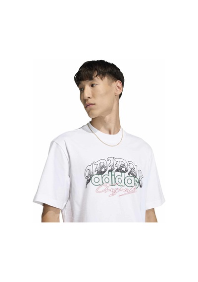 Whıte Adidas Erkek Günlük T-shirt Gfx T Ke0136 Beyaz