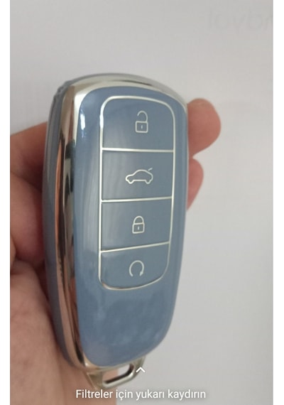 Gma Keys Lüx Chery Tiggo 8 Pro Omoda 5 Tiggo 7 Avantgarde Jaaeco Nano Anahtar Kılıfı Mavi Gümüş Silver Renk