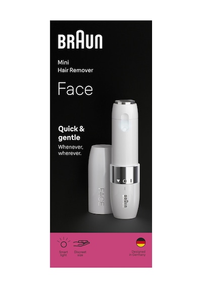 Braun Fs1000 Mini Yüz Tüy Alma Makinesi Pil Ve Temizleme Fırçası, Seyahat Boy, Kablosuz Kullanım