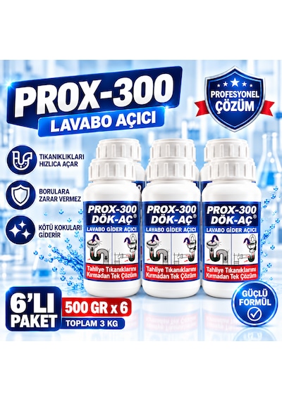 Prox -300 6'lı Dök-aç Lavabo-banyo-wc Gider Açıcı 500 Gr