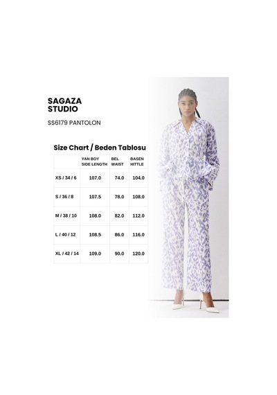 Sagaza Studio Ss6179 Lastikli Bol Paça Pantolon Lila
