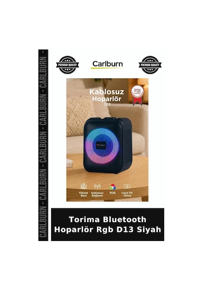 Özel Seri Torima Bluetooth Hoparlör Rgb D13 Siyah Akustik Ürün Kablosuz Alet Ses Yayan
