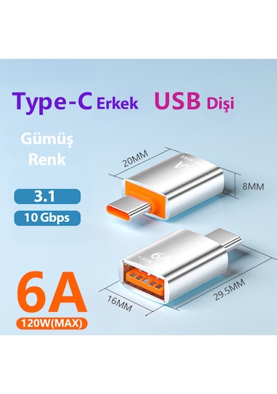 Erkek Type-c Dişi Usb - Dişi Type-c Erkek Usb 3.1 Hızlı Şarj Veri Transferi Konektörü Dönüştürücü