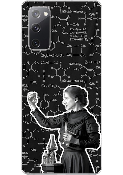 Samsung Galaxy S20 Fe Uyumlu Şeffaf Kılıf Marie Curie Tasarımlı